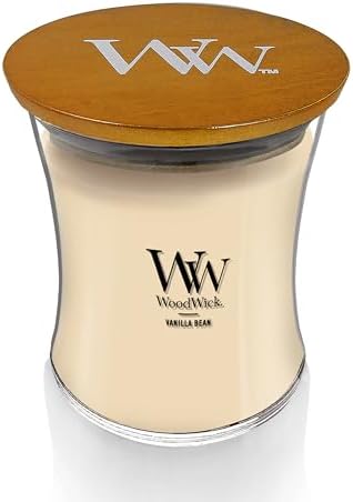 WoodWick Vanilla Bean Medium Hourglass Candle with Crackling Sound