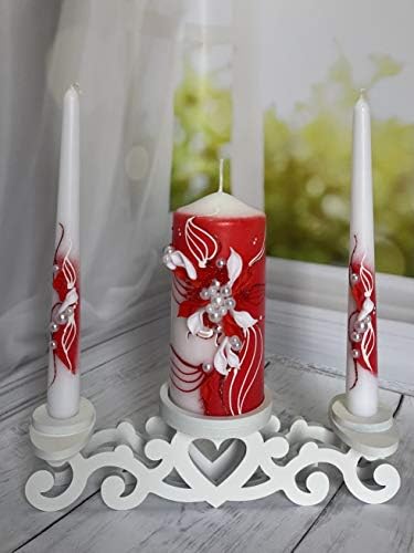 Magik Life Unity Candle Holder Set with Heart