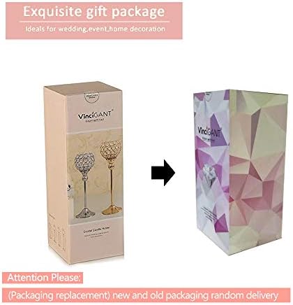 Vincigant Gold Crystal Candle Holders Set of 2 - Elegance for Any Occasion