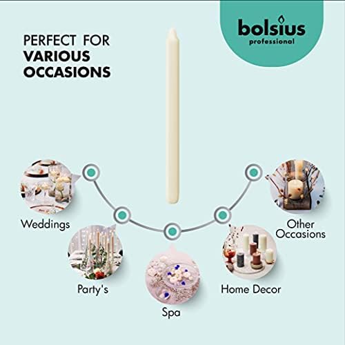 BOLSIUS Ivory Candlesticks Bulk Pack 50 Count