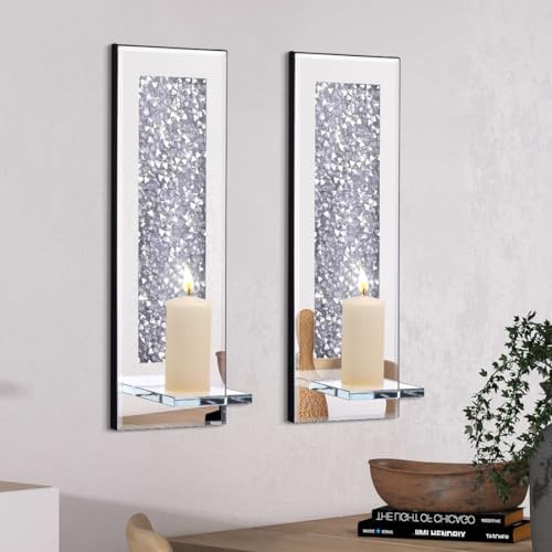 Pibeyer Crystal Crush Diamond Wall Candle Holder Set of 2