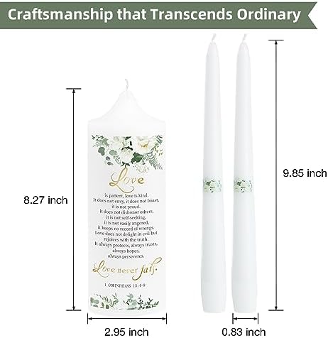 Elegant 3-Piece Union Wedding Candle Set with Golden Holder