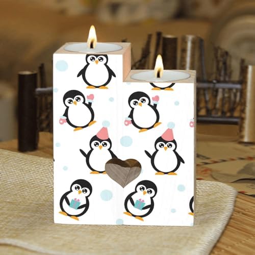 Little Cartoon Penguins Candle Holders