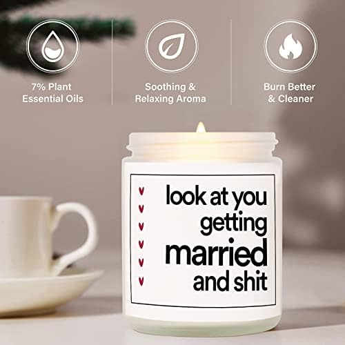 BaubleDazz Funny Wedding Engagement Scented Candle 7oz 35hrs Burner