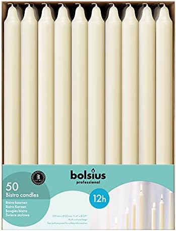 BOLSIUS Ivory Candlesticks Bulk Pack 50 Count
