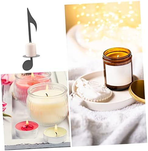Wall-Mounted Metal Candle Holder with Music Notes Design