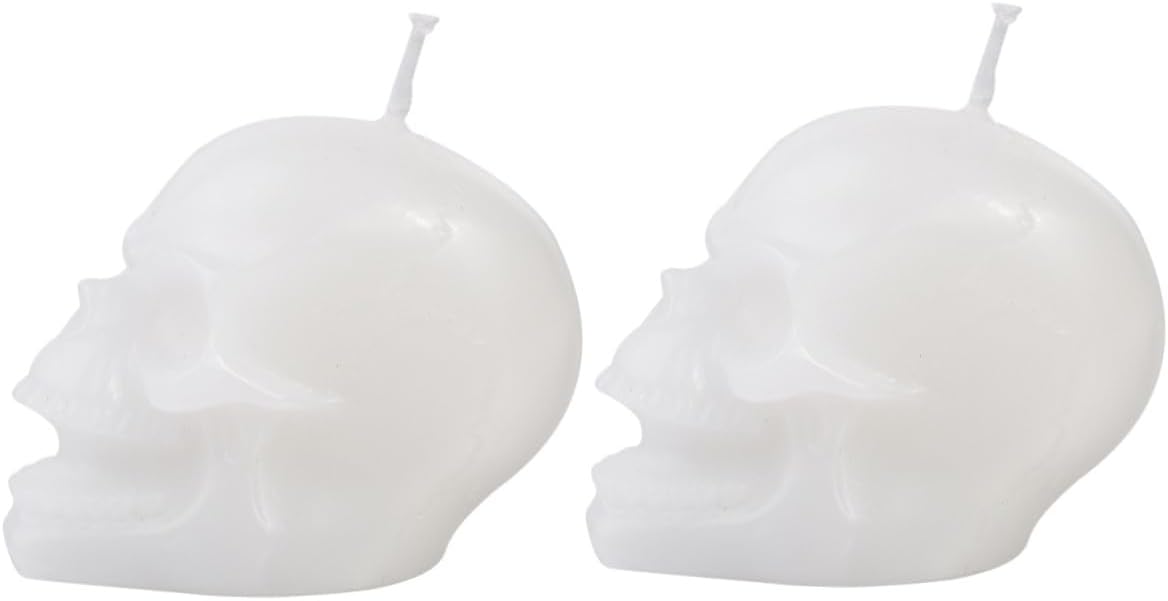 Scare Up The Ambiance 2 Spooky Halloween Skull Candles for Centerpieces