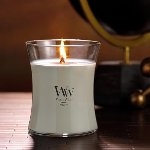 WoodWick Medium Hourglass CandleFireside Scent Premium Soy crackles 97oz