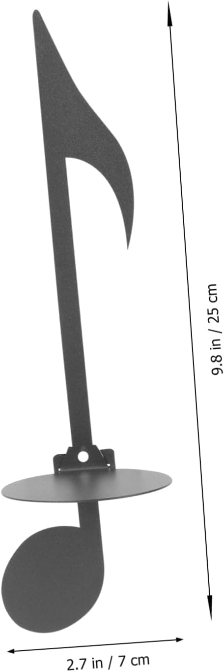 Wall-Mounted Metal Candle Holder with Music Notes Design