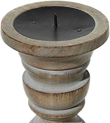 Deco 79 Handmade Mango Wood Candle Holder Set 23x21x18 Set