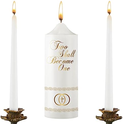 Frienda Wedding Unity Taper Candles Set 2x10 1x8 inches Cross Design