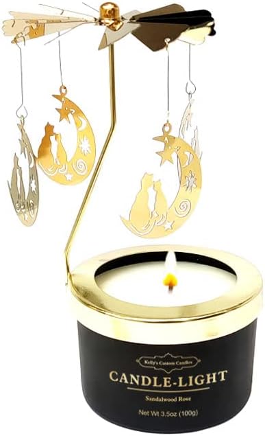 Kellys Custom Candles Rotating Cat Candle