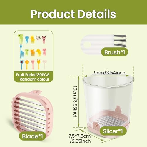 Fruit Slicer Cup for Efficient Cutting Pink