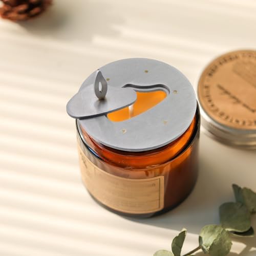 Coshar Metal Candle Jar Topper Shade Sleeves Lid - Melt Evenly Silver