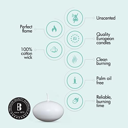 BOLSIUS 175 White Floating Candles Set of 40 - Elegant Party Accessories