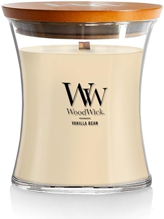 WoodWick Vanilla Bean Medium Hourglass Candle with Crackling Sound