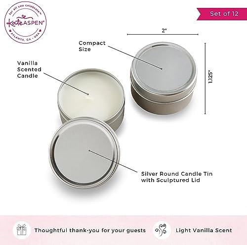 Kate Aspen Vanille Candle Tins for Weddings