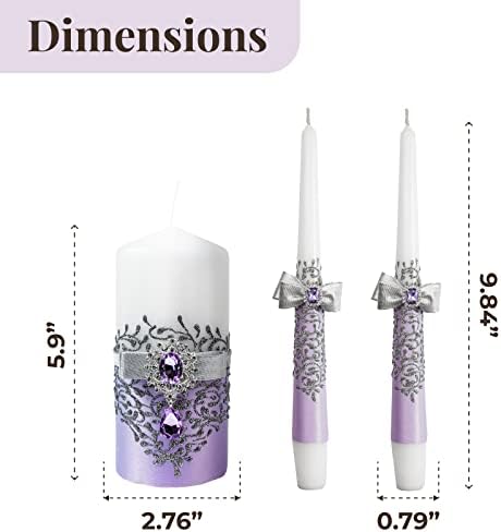 VABA Purple Unity Candle Set