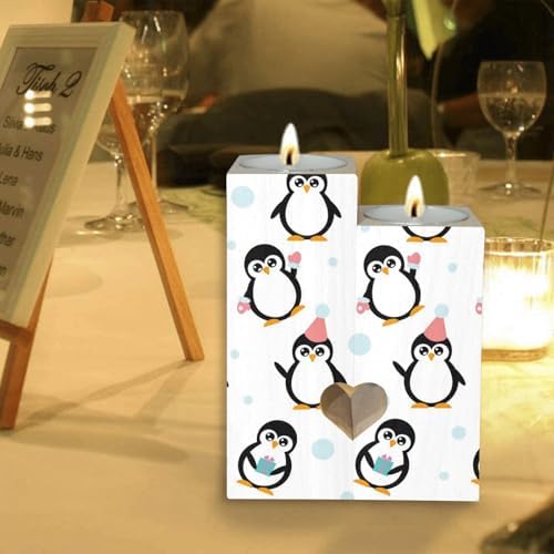 Little Cartoon Penguins Candle Holders