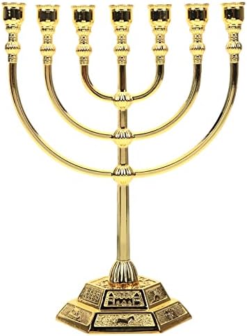Vivid 7-Branch Hanukkah Candle Holder