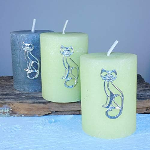 Cat Lends a Hand Fine Pewter Set of 3 Candle Pins