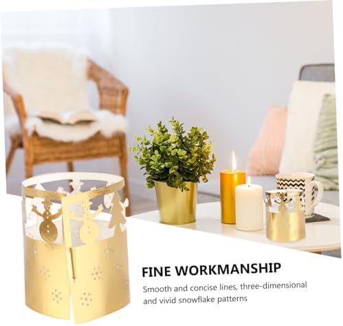 Ciieeo 50 Pcs Gold Christmas Candle Lampshade Decor
