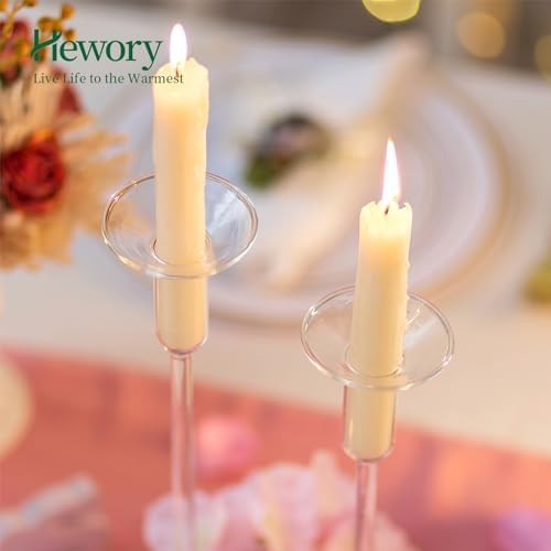 Hewory 3-Piece Glass Candle Drip Catchers for Tapers