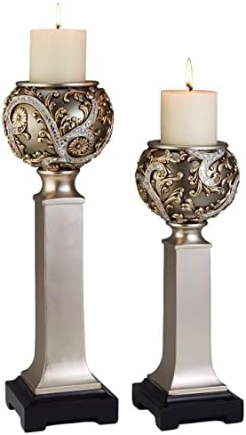 Elegant Silver Candle Holder Set