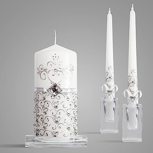 Three-Piece Unity Candle Set for Ceremony