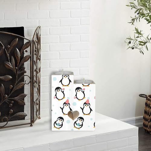 Little Cartoon Penguins Candle Holders