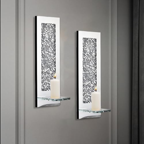 Pibeyer Crystal Crush Diamond Wall Candle Holder Set of 2