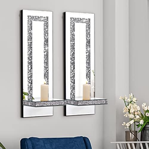Mirrored Silver Candle Ends for Hallway or Entryway