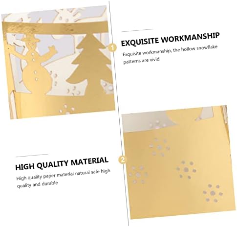 Ciieeo 50 Pcs Gold Christmas Candle Lampshade Decor