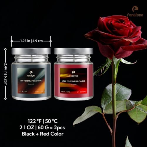 Body-Safe Wax Play Candles Black Red 2 pack