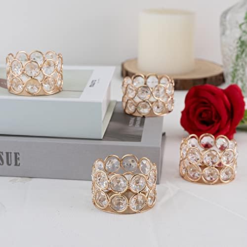Vincigant 12-Piece Gold Crystal Candleholder Set