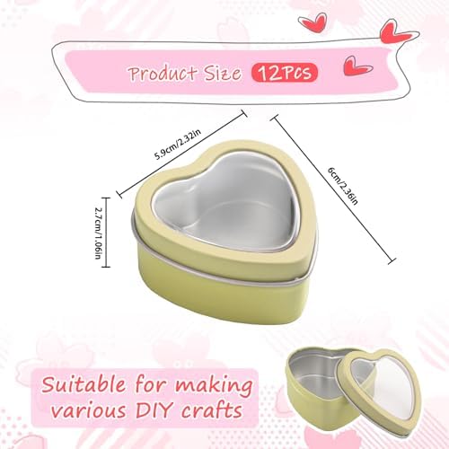 Warm Hearts 12-Piece Heart Shaped Candle Tins