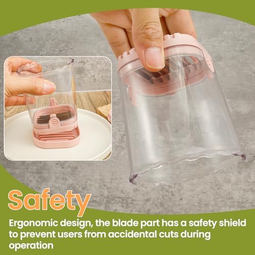 Fruit Slicer Cup for Efficient Cutting Pink