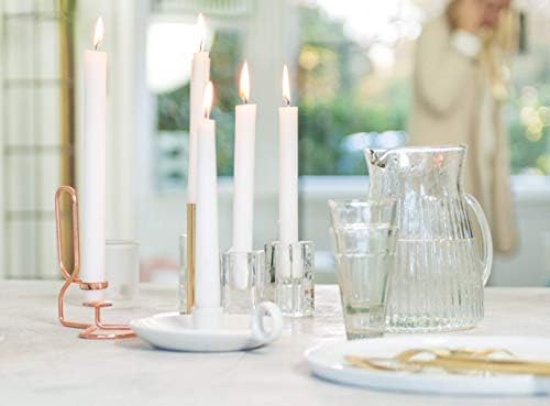 BOLSUS White Candlesticks - 50 Picks Dripless Long-Lasting No Smoke Fresh Candle