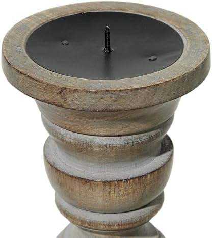 Deco 79 Handmade Mango Wood Candle Holder Set 23x21x18 Set