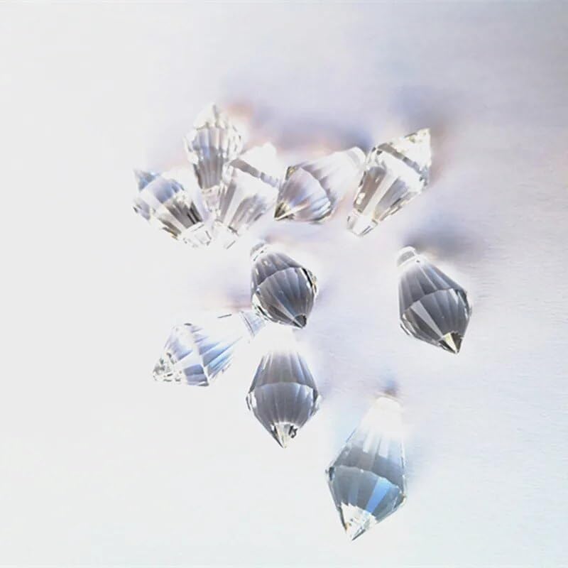 10-Piece Crystal Icicle Prisms Pendants for Chandeliers Glowing and Sparkly