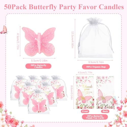 KBTDYHYY 50-Set Butterfly Baby shower Party Favors