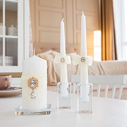 VABA 106 Taper Pillar Unity Candle Set for Weddings