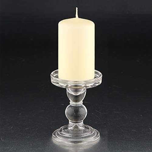 CC Home Furnishings 45 Clear Glass Pillar Candle Holder