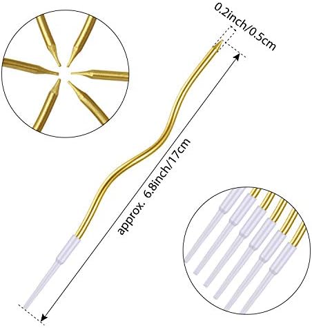BBTO 48-Piece Metallic Gold Spiral Twisted Birthday Candles with Plastic Holders
