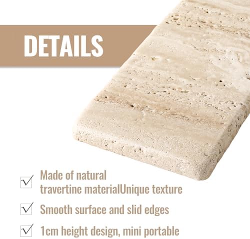 BCS Natural Travertine Candle Plate - Elegantly Designed for Home Use