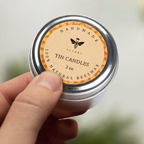 DEYBBY Pure Beeswax Emergency Candle Set of 4 - Natural Honey Scented Travel Tin