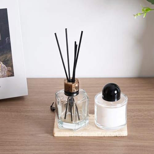 BCS Natural Travertine Candle Plate - Elegantly Designed for Home Use