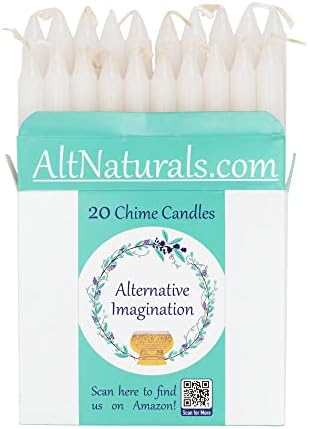 A Set of 20 White Unscented Taper Candles for Altars More