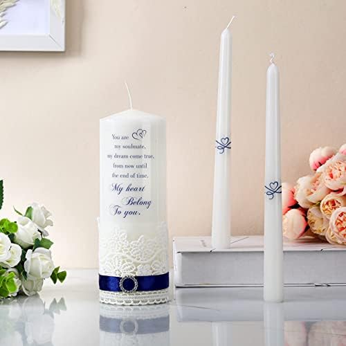 Elegant Heart-Shaped Union Candles Wedding Set
