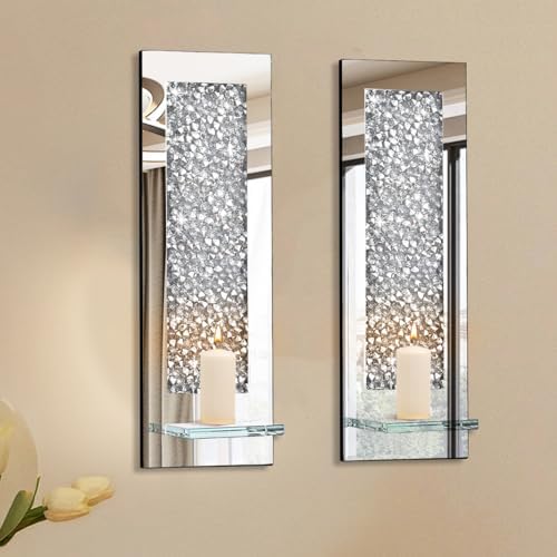 Pibeyer Crystal Crush Diamond Wall Candle Holder Set of 2